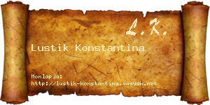Lustik Konstantina névjegykártya